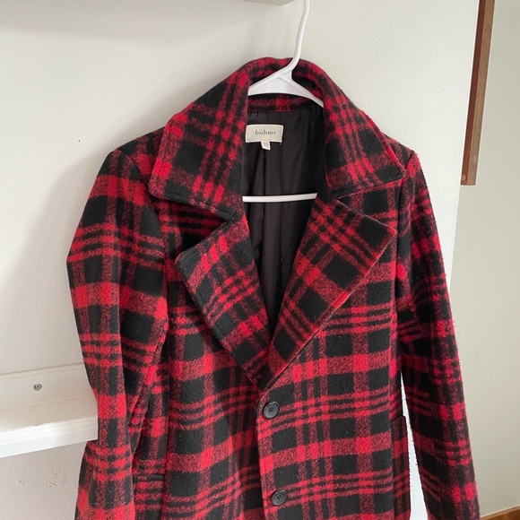 Red Plaid Coat - Picture 3 of 8